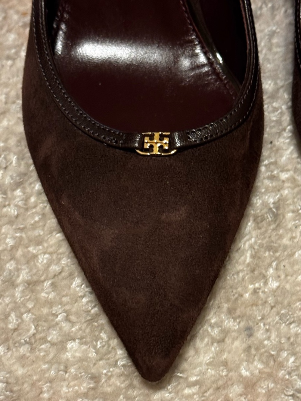 NEW Tory Burch Double T Buckle Pump in Dark Cocoa - Picture 6 of 9
